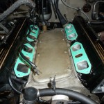 New inlet manifold gaskets ready to install manifold and carburettor assembly